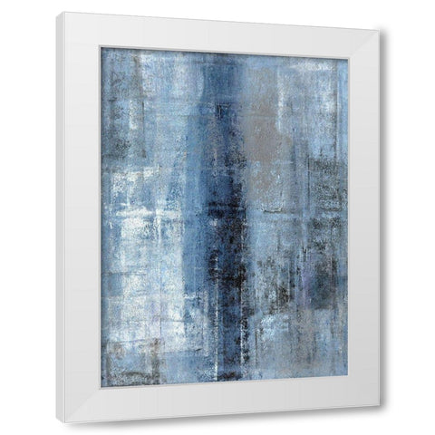 Cerulean Texture I White Modern Wood Framed Art Print by Tice, C.