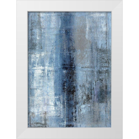Cerulean Texture I White Modern Wood Framed Art Print by Tice, C.