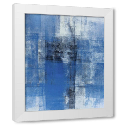 Cerulean Texture II White Modern Wood Framed Art Print by Tice, C.