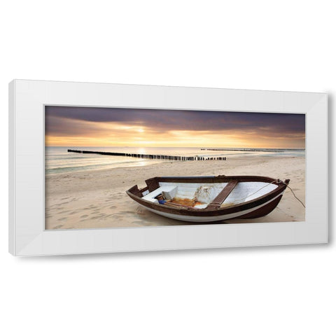 Coastal Panorama White Modern Wood Framed Art Print by Anonymous