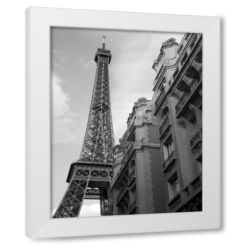 Approaching the Eiffel Tower White Modern Wood Framed Art Print by Anonymous
