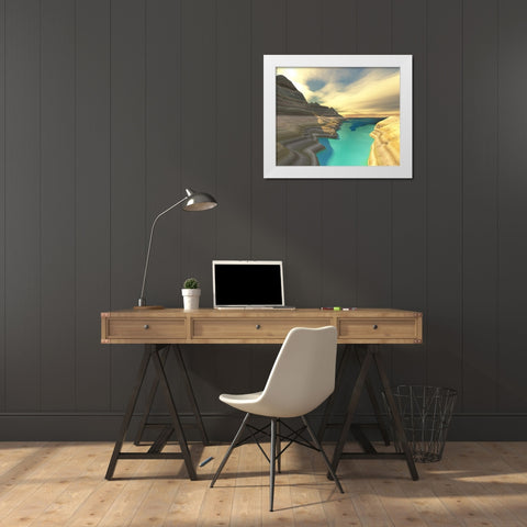 Majestic Canyon I White Modern Wood Framed Art Print by Anonymous