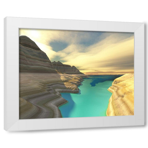 Majestic Canyon I White Modern Wood Framed Art Print by Anonymous