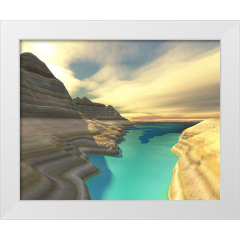 Majestic Canyon I White Modern Wood Framed Art Print by Anonymous