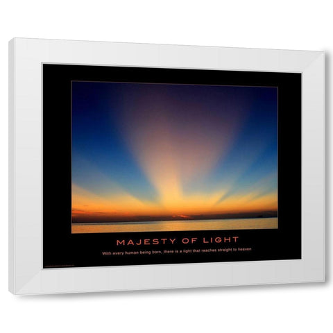 Majesty of Light White Modern Wood Framed Art Print by Anonymous