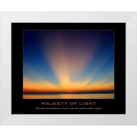 Majesty of Light White Modern Wood Framed Art Print by Anonymous