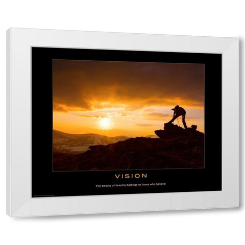 Vision White Modern Wood Framed Art Print by Anonymous