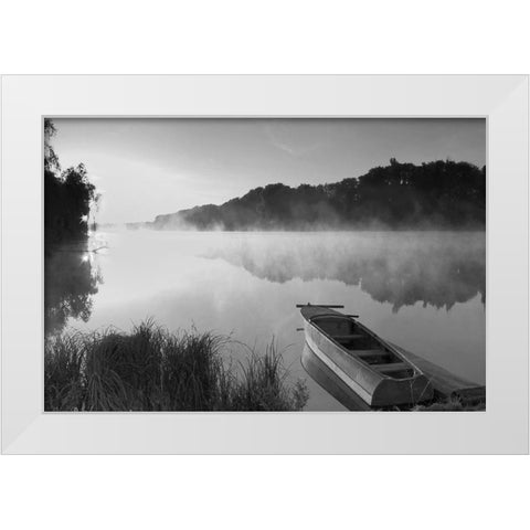 Fishermans Cove White Modern Wood Framed Art Print by Anonymous