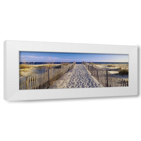 Sand Trail White Modern Wood Framed Art Print by Anonymous