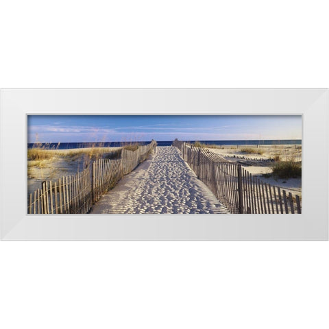 Sand Trail White Modern Wood Framed Art Print by Anonymous