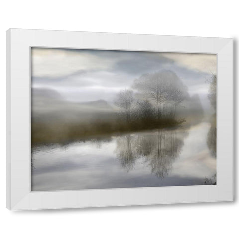 Sunrise Reflections II White Modern Wood Framed Art Print by Anonymous