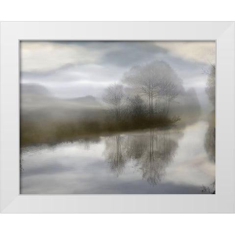 Sunrise Reflections II White Modern Wood Framed Art Print by Anonymous