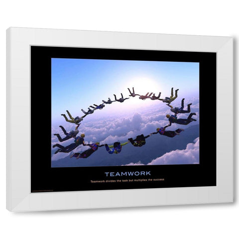 Teamwork White Modern Wood Framed Art Print by Anonymous