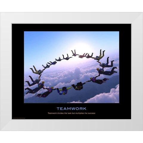 Teamwork White Modern Wood Framed Art Print by Anonymous