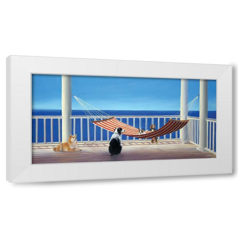 Porch Hammock Tails White Modern Wood Framed Art Print by Saxe, Carol