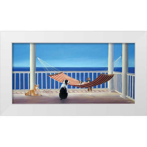 Porch Hammock Tails White Modern Wood Framed Art Print by Saxe, Carol
