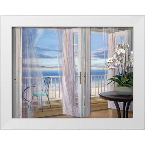 Fresh Breeze White Modern Wood Framed Art Print by Saxe, Carol