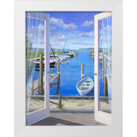 Port Deck White Modern Wood Framed Art Print by Saxe, Carol