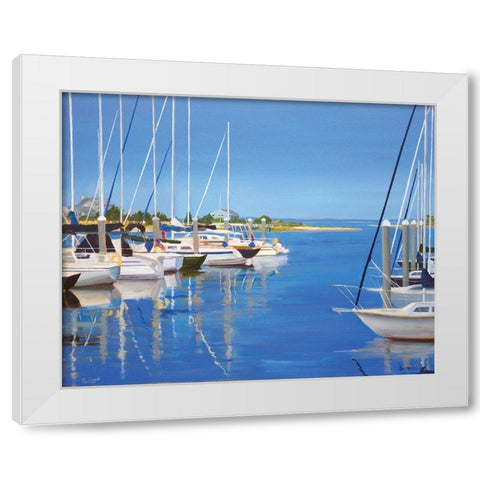Marina Mill Creek White Modern Wood Framed Art Print by Saxe, Carol