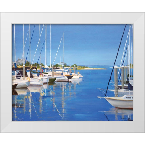 Marina Mill Creek White Modern Wood Framed Art Print by Saxe, Carol