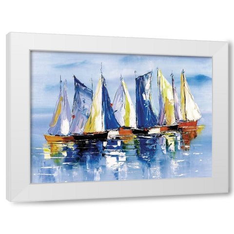 Boat Ballet White Modern Wood Framed Art Print by Chen, Y.C.
