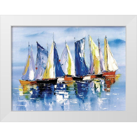 Boat Ballet White Modern Wood Framed Art Print by Chen, Y.C.
