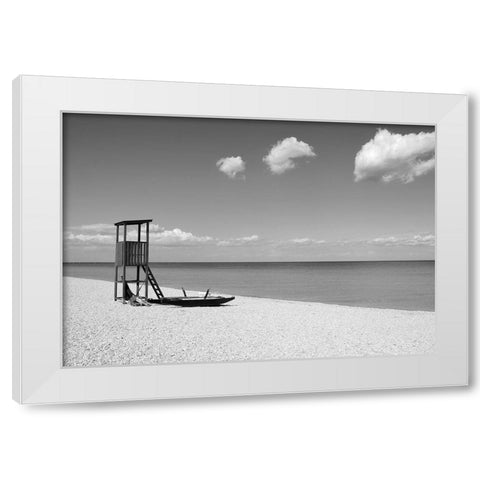 Summer White Modern Wood Framed Art Print by Anonymous