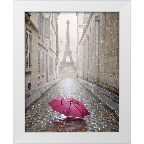Romantic Interlude White Modern Wood Framed Art Print by Cranache