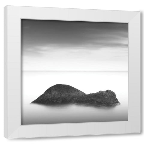 Ocean Rocks II. White Modern Wood Framed Art Print by Sorochan