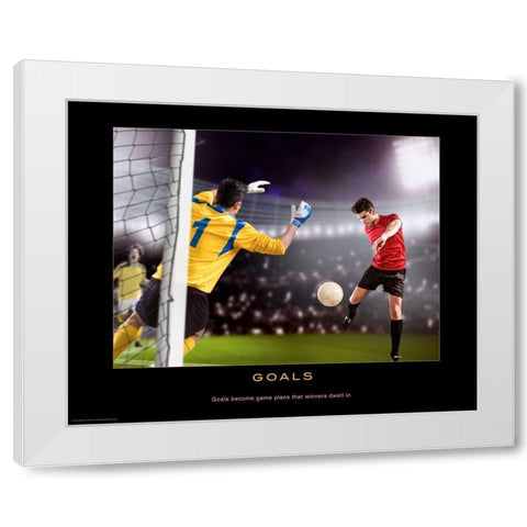 Goals White Modern Wood Framed Art Print by Anonymous