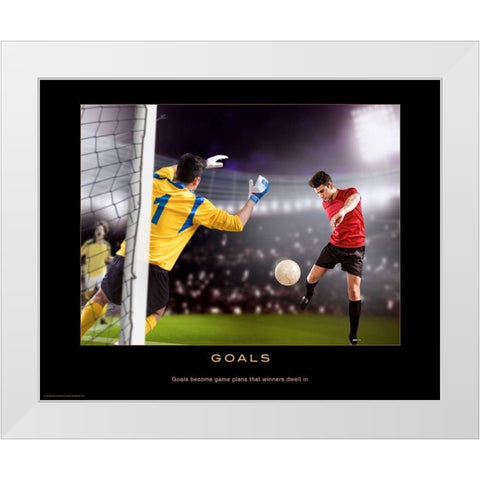 Goals White Modern Wood Framed Art Print by Anonymous
