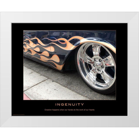 Ingenuity White Modern Wood Framed Art Print by Anonymous