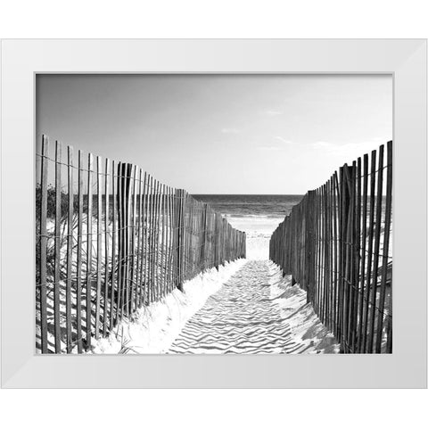 Coastal Path White Modern Wood Framed Art Print by Anonymous