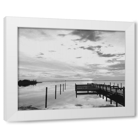 Sunset Pier White Modern Wood Framed Art Print by Turek, Eve