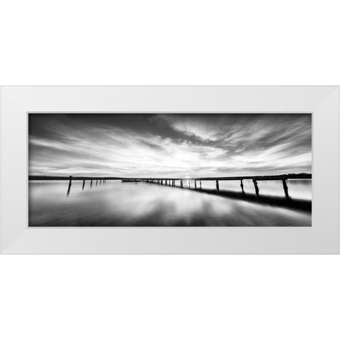 Sunset at Long Pier White Modern Wood Framed Art Print by Ivanova, Z.