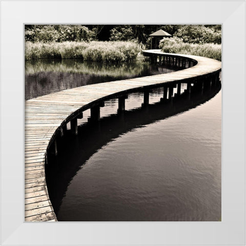 Water Walkway White Modern Wood Framed Art Print by Chan, Eric