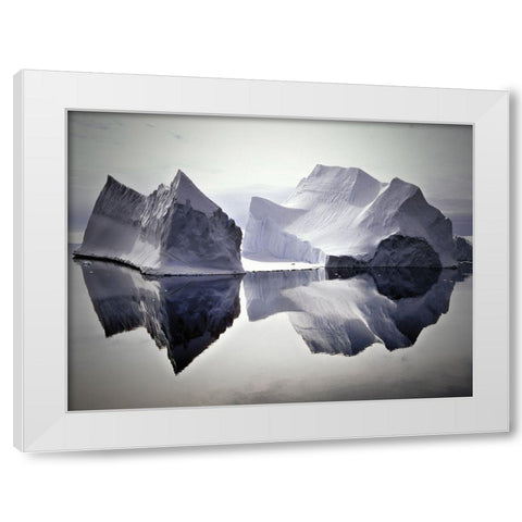 Iceberg Reflections White Modern Wood Framed Art Print by Anonymous