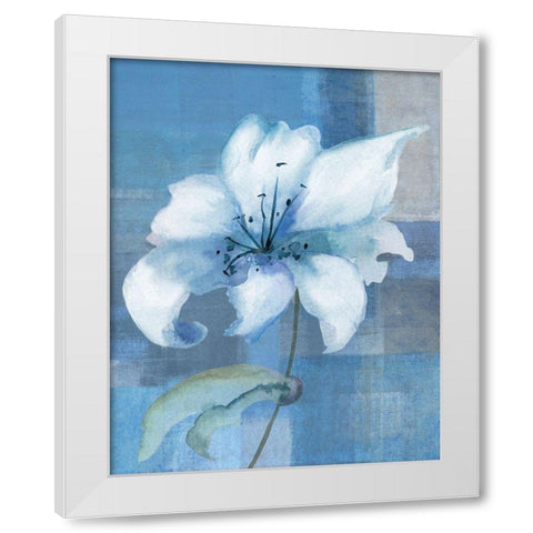 Lily Abstract White Modern Wood Framed Art Print by Anonymous