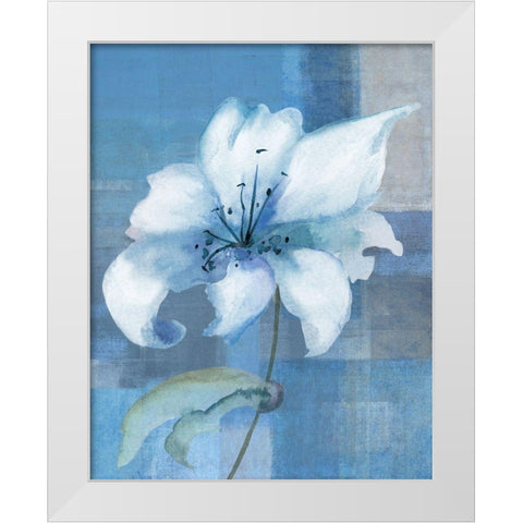 Lily Abstract White Modern Wood Framed Art Print by Anonymous