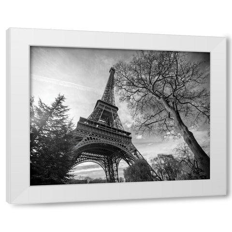 Eiffel Tower with Tree White Modern Wood Framed Art Print by Graciet, Stephane
