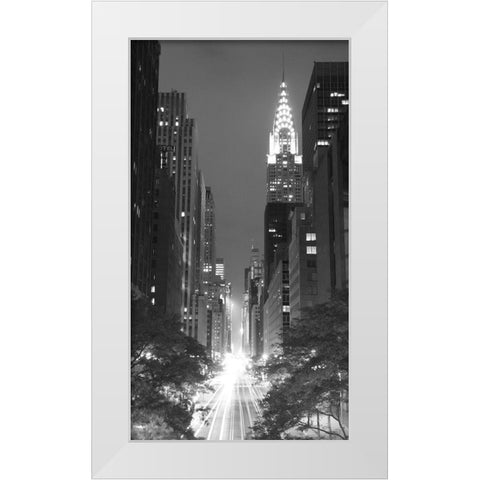 Looking Across 42nd Street, NYC White Modern Wood Framed Art Print by Anonymous