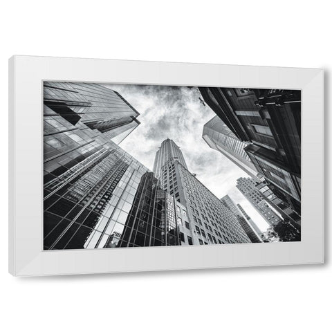 Skyscrapers White Modern Wood Framed Art Print by Graciet, Stephane