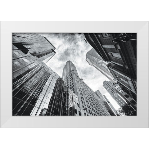 Skyscrapers White Modern Wood Framed Art Print by Graciet, Stephane