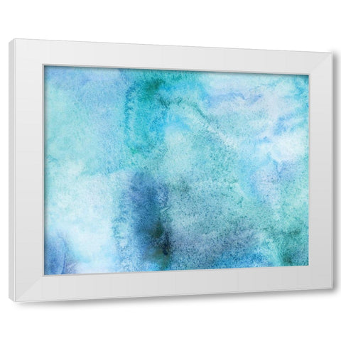 Aquamarine I. White Modern Wood Framed Art Print by Anonymous