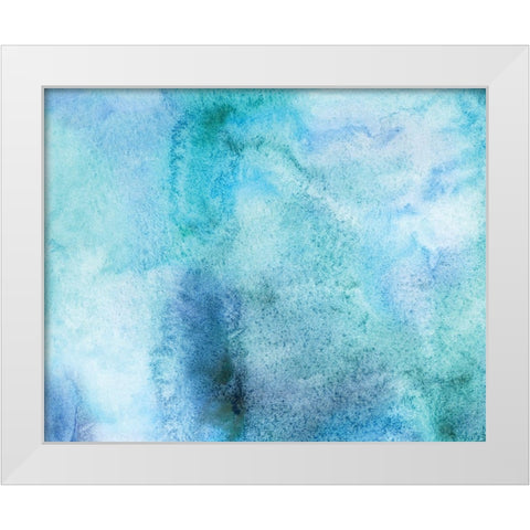 Aquamarine I. White Modern Wood Framed Art Print by Anonymous