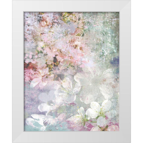 Cherry Flowers White Modern Wood Framed Art Print by Hoskari