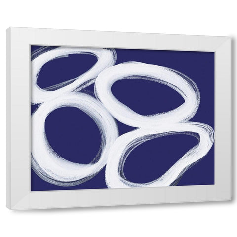 Circular Connections White Modern Wood Framed Art Print by Inuit