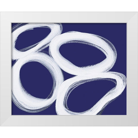Circular Connections White Modern Wood Framed Art Print by Inuit
