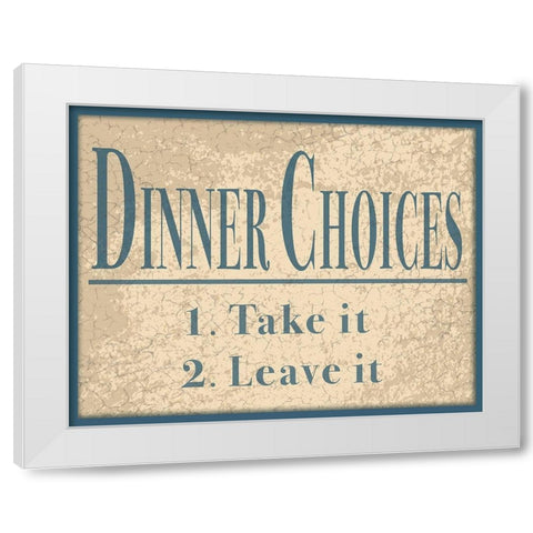 Dinner Choices White Modern Wood Framed Art Print by Anonymous