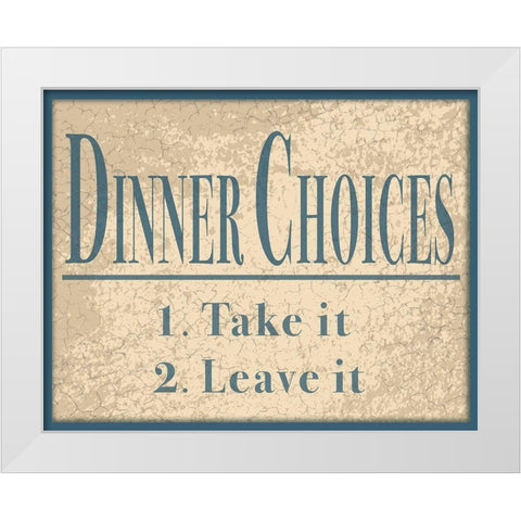 Dinner Choices White Modern Wood Framed Art Print by Anonymous